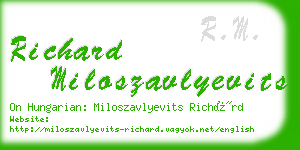 richard miloszavlyevits business card